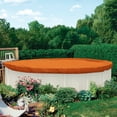 thumbnail image 5 of Sunshades Depot 9 Ft Orange Round Pool Cover Heavy-Duty Above Ground Pool Winter Covers Wire Rope Hemmed All Edges for Above Ground Swimming Pools, Trampoline Cover (9', Orange), 5 of 5