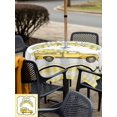 thumbnail image 5 of Outdoor Tablecloth with Umbrella Hole for Patio/Picnic/Party/Camping, Summer Lemon Waterproof Table Cloth Square Cover Washable, Yellow Truck Fruits Plants Country Plaid (60"x 60"), 5 of 8