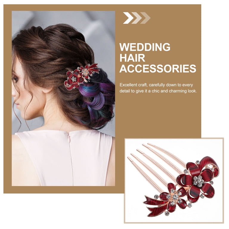 Topbathy Bridal Hair Comb Clip Flower Shape Hair Accessory  display picture 2