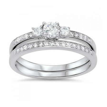Royal Design 925 Sterling Silver Wedding Ring Sets Walmart Com