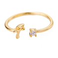 thumbnail image 2 of Kkkded Finger Ring Adjustable Electroplated Alphabet 26 - Letter Geometric Finger Ring - for Women, 2 of 7
