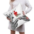 thumbnail image 6 of Bingfone Moose Kissing Under Mistletoe Linen Throw Pillow Covers Cushion Case Pocket Button Vintage Farmhouse Pillowcase for Sofa Couch Bed 18"x18", 6 of 9