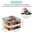 thumbnail image 5 of Floral Animal Travel Portable Square Necklace Holder with Earring Holder, Display Case - Travel Organizer for Rings, Earrings, Necklaces, Bracelets - Suitable for Girls and Women, 5 of 6