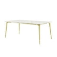 thumbnail image 4 of Nicole Miller Marble Dining Table Maddux White 90-Inch Top Gold Cast Iron Leg, White/Gold, 4 of 9