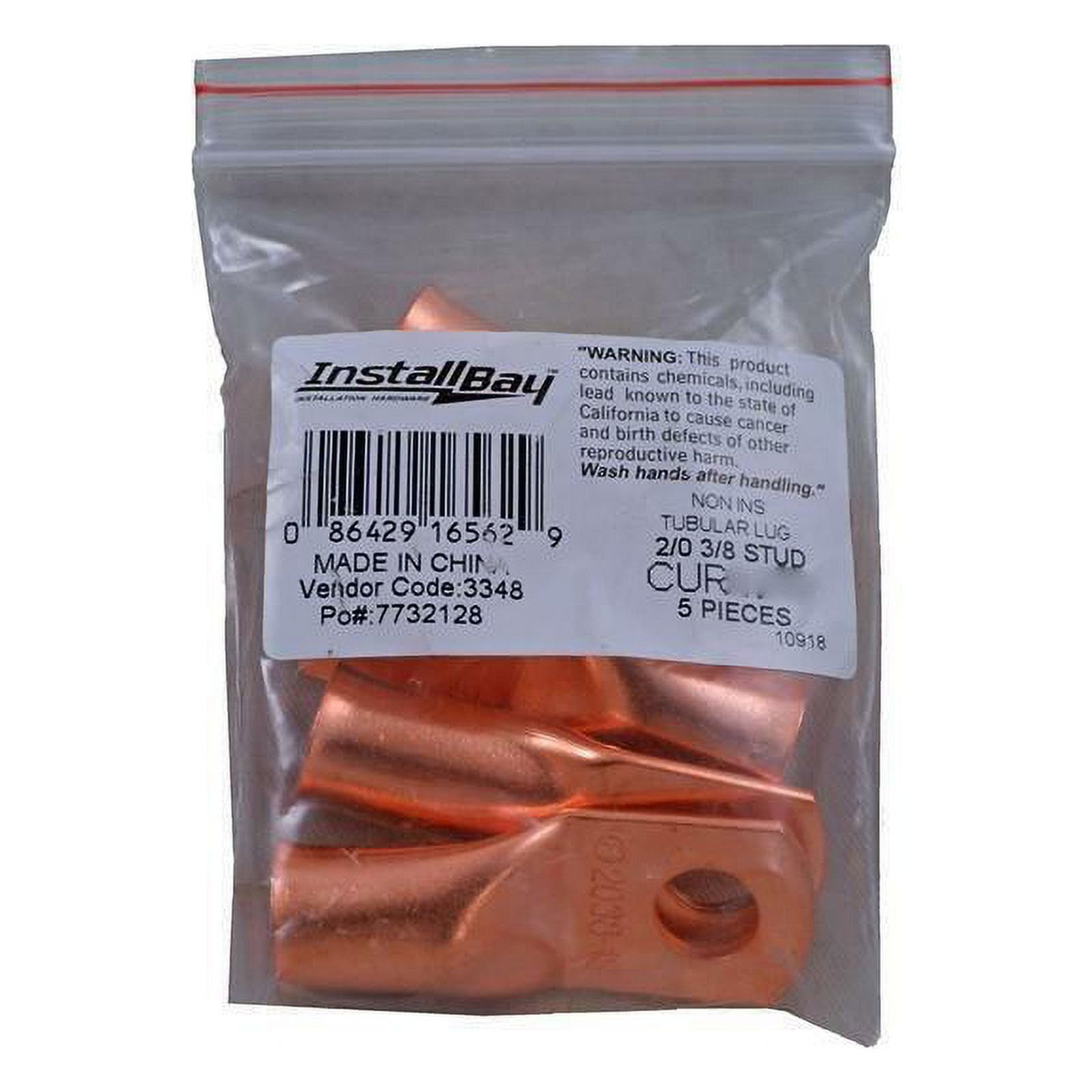 10 1/0 Gauge 5/16" Battery Cable Ends Lugs Copper Ring Terminals Wire Connector