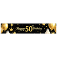thumbnail image 3 of Black Background Glittery Golden 50th Birthday Banner with Balloons Cakes Crowns and Stars for Birthday Party Decorations Photography Props and Happy Moments, 3 of 7