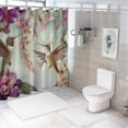 thumbnail image 7 of Orinice Bird Shower Curtain, Floral Bird Shower Curtain, Leaf Shower Curtain Waterproof Polyester Fabric Shower Curtain Set with 12 Hooks Bathroom Decor, 72x72 Inches (02) 36x72, 7 of 7