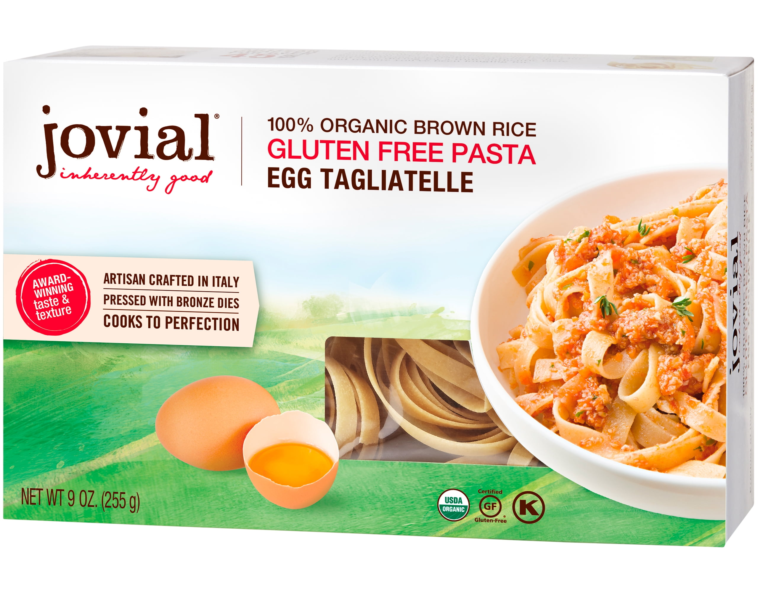 Jovial 100% Organic Gluten-Free Brown Rice Egg Tagliatelle Pasta, 9oz