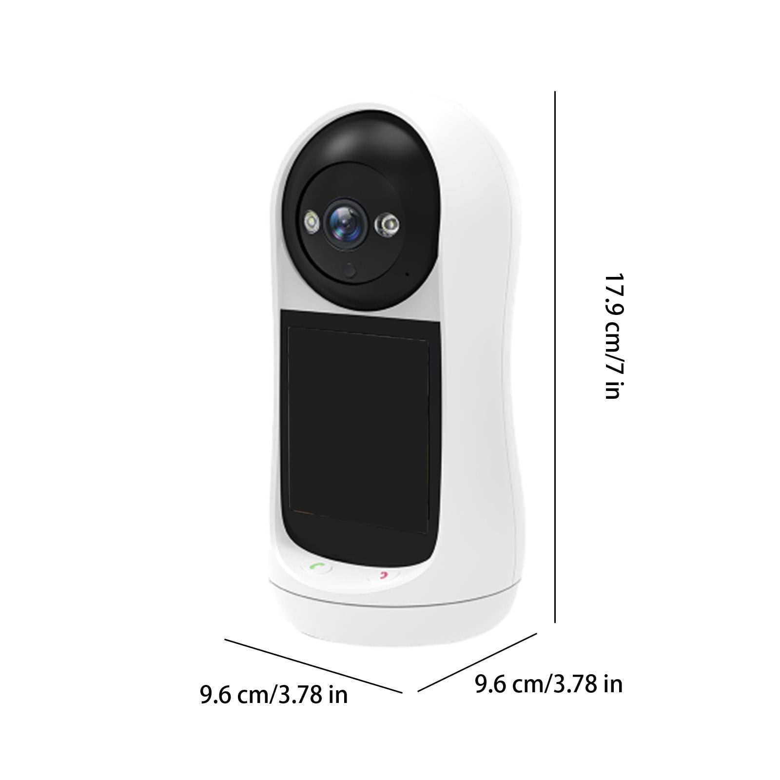 cpengpj Smart Home Camera with Display, Two-way Video Calling, One-Touch Button, White Plastic for Baby Monitor and Elderly Care