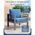 thumbnail image 3 of AECOJOY Aluminum Patio Furniture Set, 7 Seats Modern Outdoor Furniture with Coffee Table, 5 Pieces Metal Conversation Sectional Sofa, Blue, 3 of 8