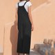 thumbnail image 5 of Pantalones de mujer Casual Retro Sólido Bolsillo Botones Overoles Pantalones de pierna ancha Pompotops qyievc433, 5 of 7