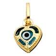 thumbnail image 2 of Ioka-14K Yellow Gold Evil Eye Heart Charm Pendant with 0.6mm Box Chain Necklace - 24", 2 of 4