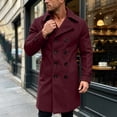 thumbnail image 2 of KeShDi Trench Coat for Men Double Breasted Lapel Long Sleeve Jacket Wine M, 2 of 7