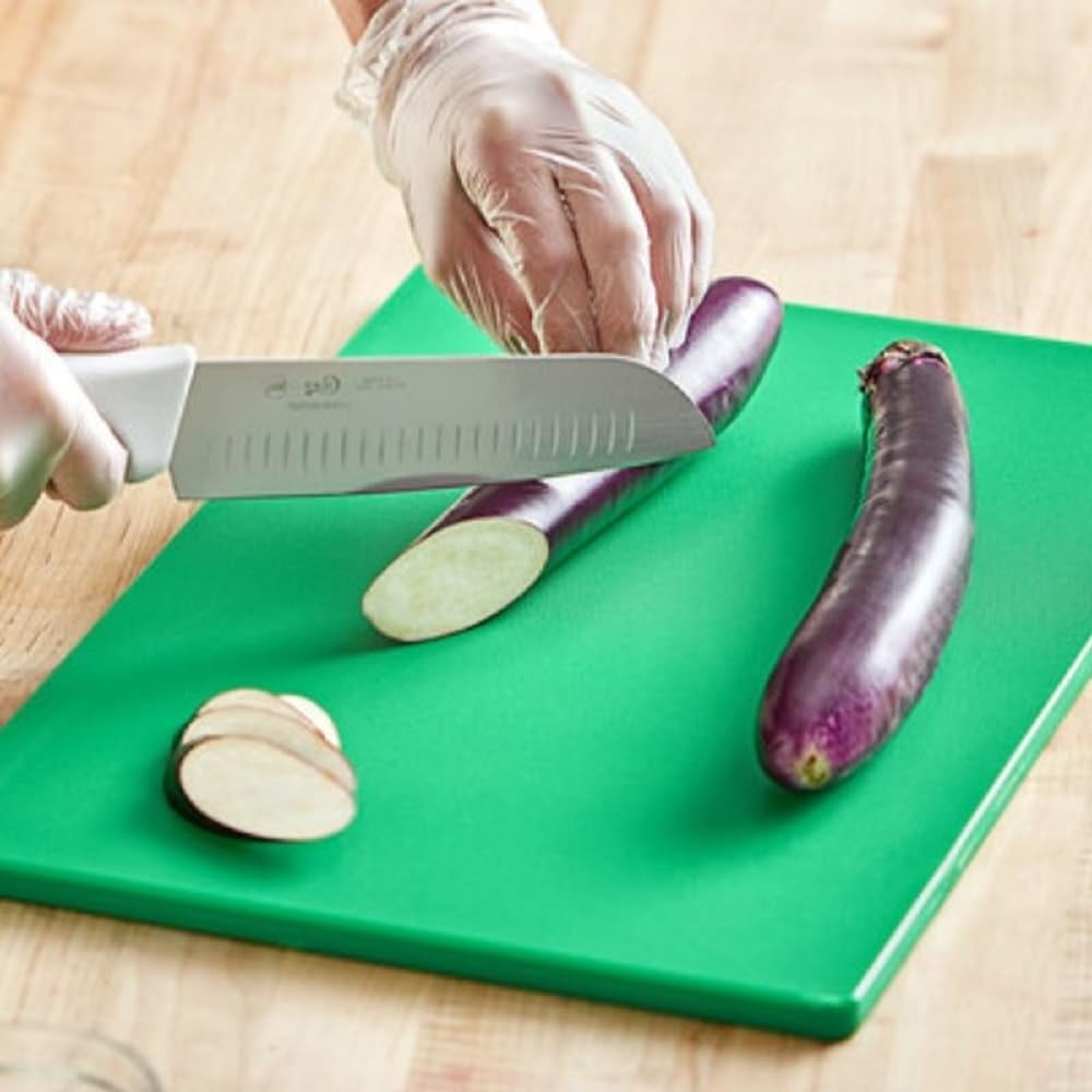 TrueCraftware- 18" X 12" X 1/2” Plastic Cutting Board for Kitchen Green Color- Plastic Commercial Chopping Board Anti Slip Surface Chopping Food Cutting Mat for Meat Vegetables
