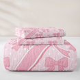 thumbnail image 5 of Manfei Pink Cute Bow Quilt Full For Girls,Cartoon 3D Letter Z Monogram Full Bedspread Sets,3-Piece, 5 of 7