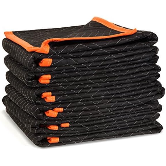 72-Inch by 40-Inch Heavy Duty Padded Moving Blankets, 6-Pack (272406)