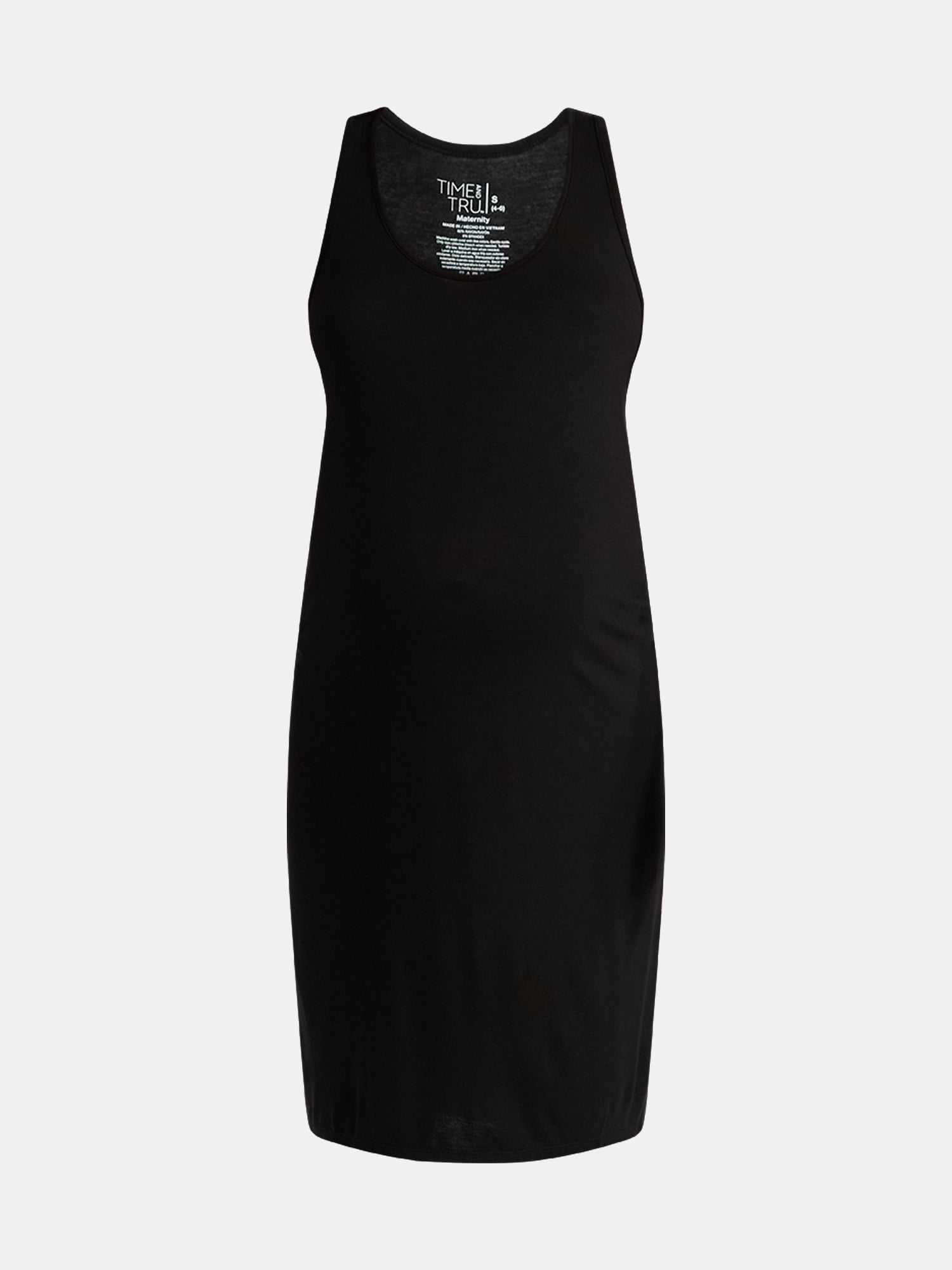 Time and Tru Women's Maternity Sleeveless Shirred Tank Dress, Size S-XXL
