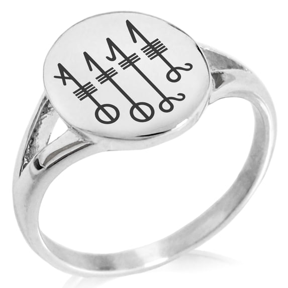 Stainless Steel Svefnthorn Volsungs Viking Norse Minimalist Oval Top Polished Statement Signet Ring