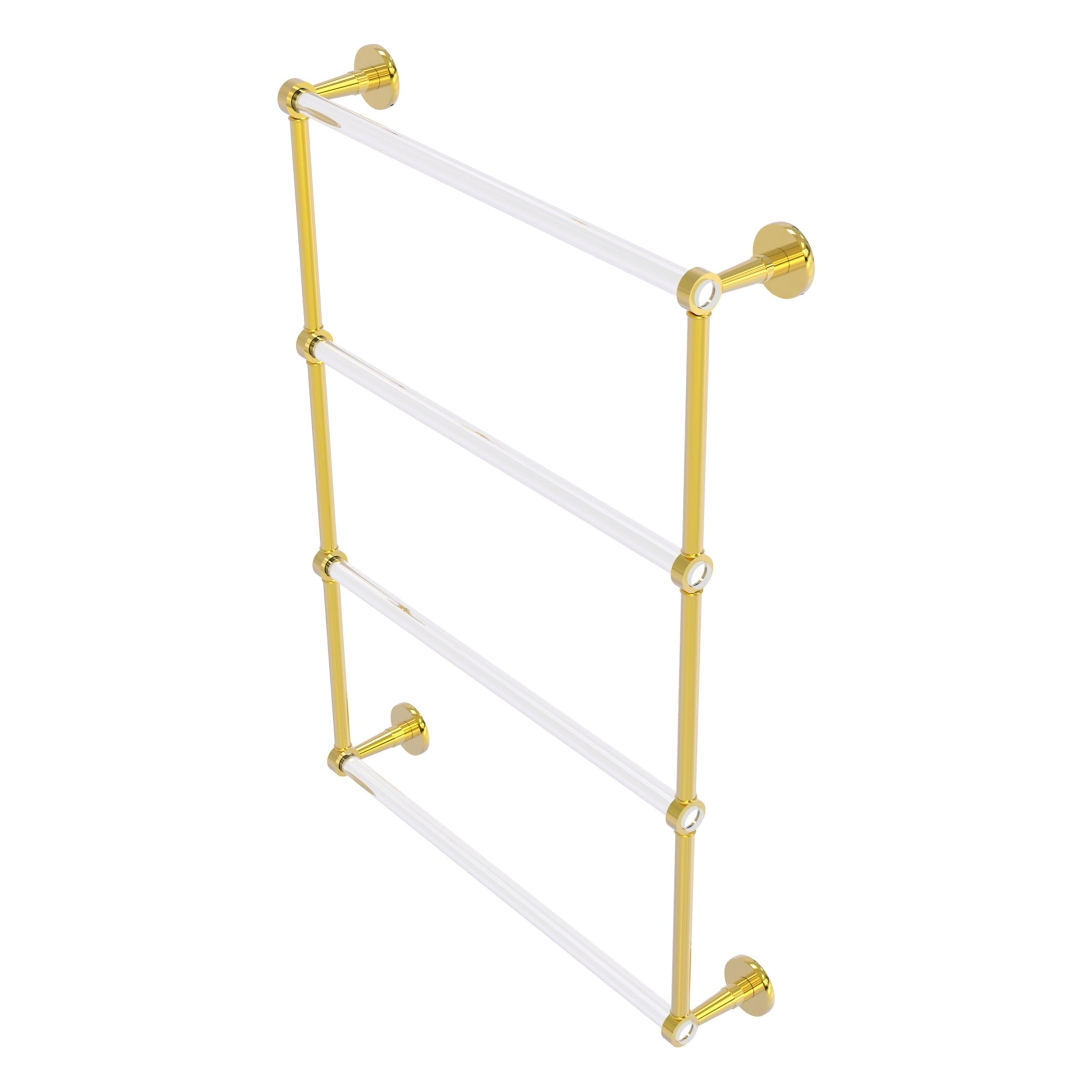 Clearview Collection 4 Tier Ladder Towel Bar with Smooth Accents Polished Brass / 24 Inch