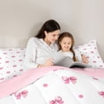 thumbnail image 4 of Erosebridal Bowknot Polka Dot Twin Bedding Sets for Girls, White Pink Bow Bedding Comforter Set for Kids Teens, Pink Reversible, 7pcs, 4 of 6