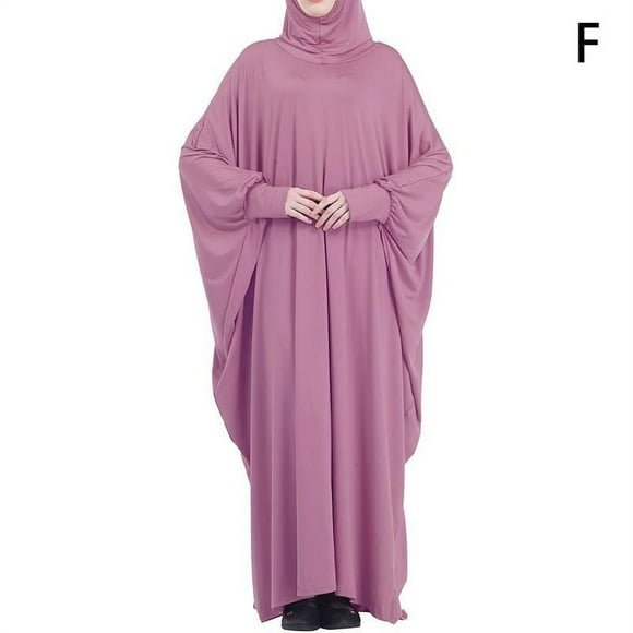 Ramadan Musulman une Pièce Robe de Prière Vêtement Femmes à Capuche Plein Abaya J9K6