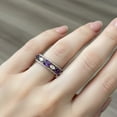 thumbnail image 4 of 0.35ct Oval Eternity Amethyst Engagement Ring with CZ Halo 925 Sterling Silver Promise Ring for Women | Wedding, Engagement Bridal Rings | Mothers Day Gift, 4 of 5