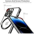 thumbnail image 4 of Magnetic Case for iPhone 14 Pro [Compatible with Magsafe] [Military Grade Drop Protection] Clear Slim Plated Case Shockproof Anti-Yellowing Phone Case 6.1"- Black, 4 of 12