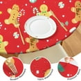 thumbnail image 4 of Red Christmas Gingerbread Man Pattern Round Fitted Tablecloth with Elastic Edge,Dining Table Cover Waterproof,Outdoor Round Tablecloth for Camping,Dining,Indoor and Outdoor, 4 of 7