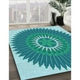 thumbnail image 2 of Ahgly Company Indoor Square Patterned Dark Cyan Green Area Rugs, 7' Square, 2 of 6