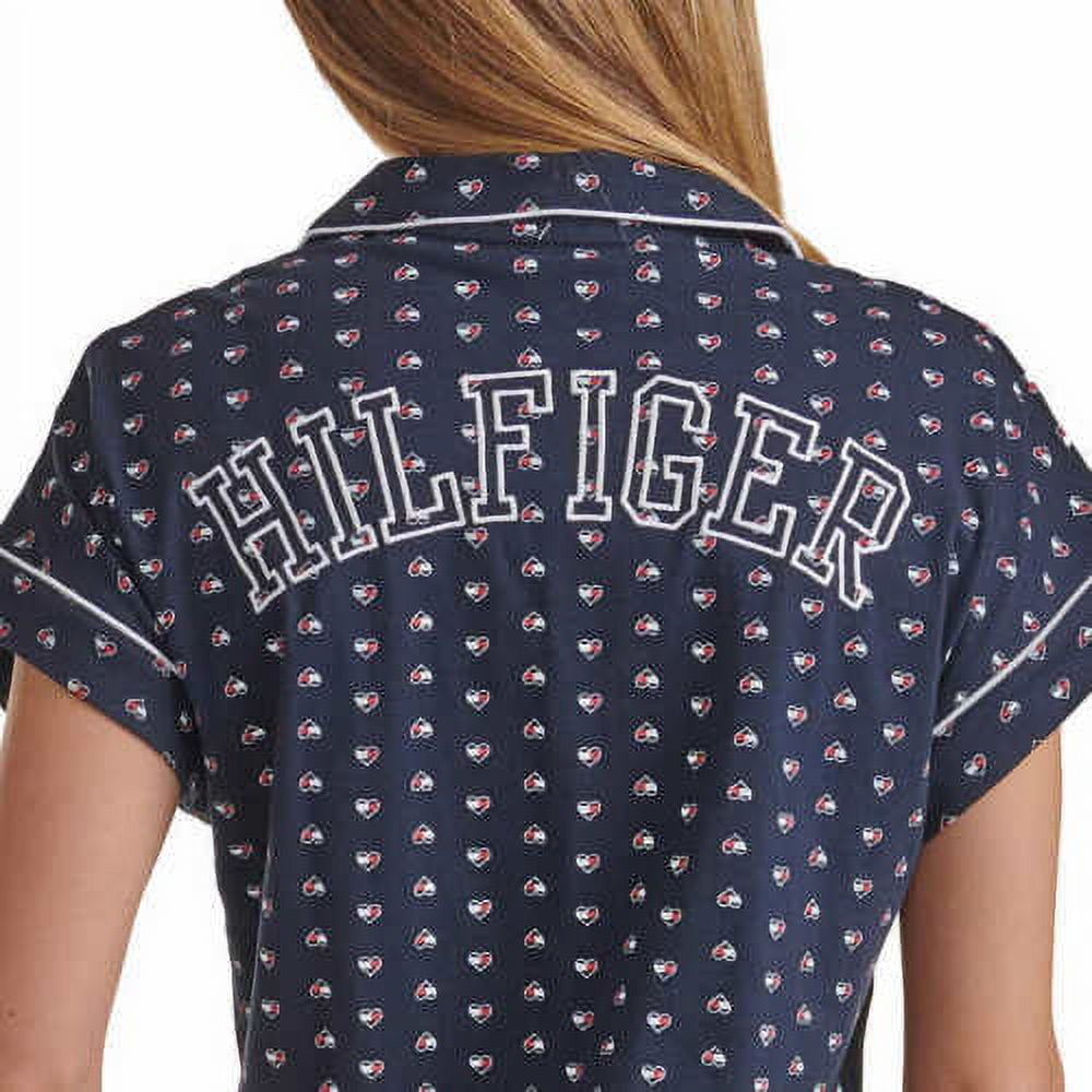 New Tommy Hilfiger Women's 2-Piece Pajama Set- Navy Flag / SMALL
