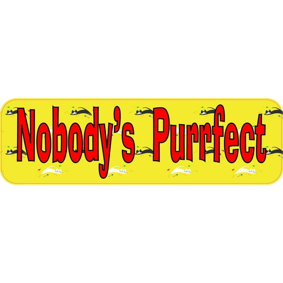 10in x 3in Nobodys Purrfect Magnet
