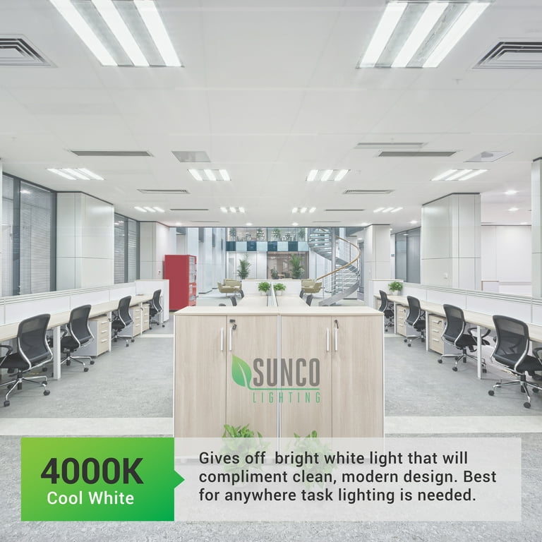 Sunco Lighting 10 Pack 4FT T8 LED Tube 18W 40W Fluorescent