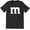 Black-3, variant on Letter M Capital Alphabet Monogram Initial T-Shirt