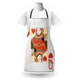 thumbnail image 3 of Queen Apron, Queen of Hearts Playing Card Casino Design Gambling Game Poker Blackjack, Unisex Kitchen Bib with Adjustable Neck for Cooking Gardening, Adult Size, Vermilion Yellow White, by Ambesonne, 3 of 4
