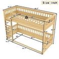 thumbnail image 3 of Luckynote Twin XL over Twin XL Bunk Bed, Detachable Solid Wood Frame, with Full-Length Guardrail and Ladder, Space Saving Design, Natural, 3 of 10