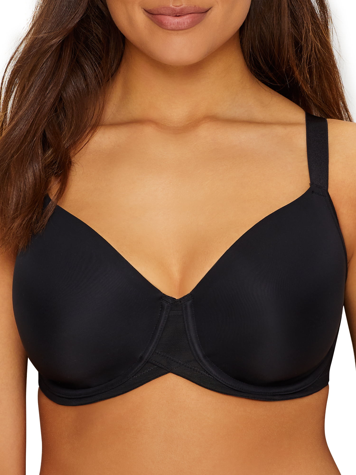 Women's Leading Lady 5211 Luxe Body Side Smoothing Wirefree T-Shirt Bra  (Black 50F) 