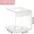 thumbnail image 2 of 50 cajas transparentes para regalo, Cajas Cuadradas de PVC, Caja de acetato transparente, Caja de Regalo Transparentes para cupcakes, dulces, boda y fiesta (5 * 5 * 5(50PC)), 2 of 4
