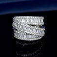 thumbnail image 6 of GEMSME Eternity Ring Wedding Bands,18K Gold Plated 3 Rows Emerald Cut Lab Diamond Band Rings for Women Men（9.5）, 6 of 6