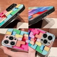 thumbnail image 4 of Funda de vidrio a prueba de golpes con diseño de ladrillos de juguete coloridos para iPhone 13 Pro Max, 4 of 5