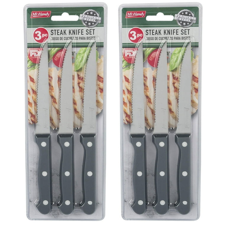 6 Piece Stainless Knife Set Professional Serrated Steak Knives