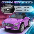 thumbnail image 6 of 12V Kids Ride on Car with 2.4G Remote Control, Battery Powered Electric Vehicle with Double Doors, Safety Belt & LED Light(Purple), 6 of 7