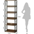 thumbnail image 4 of Tribesigns 5-Tier Industrial Bookshelf, 70-Inch Tall Etagere Bookcase with Open Shelves, 4 of 6