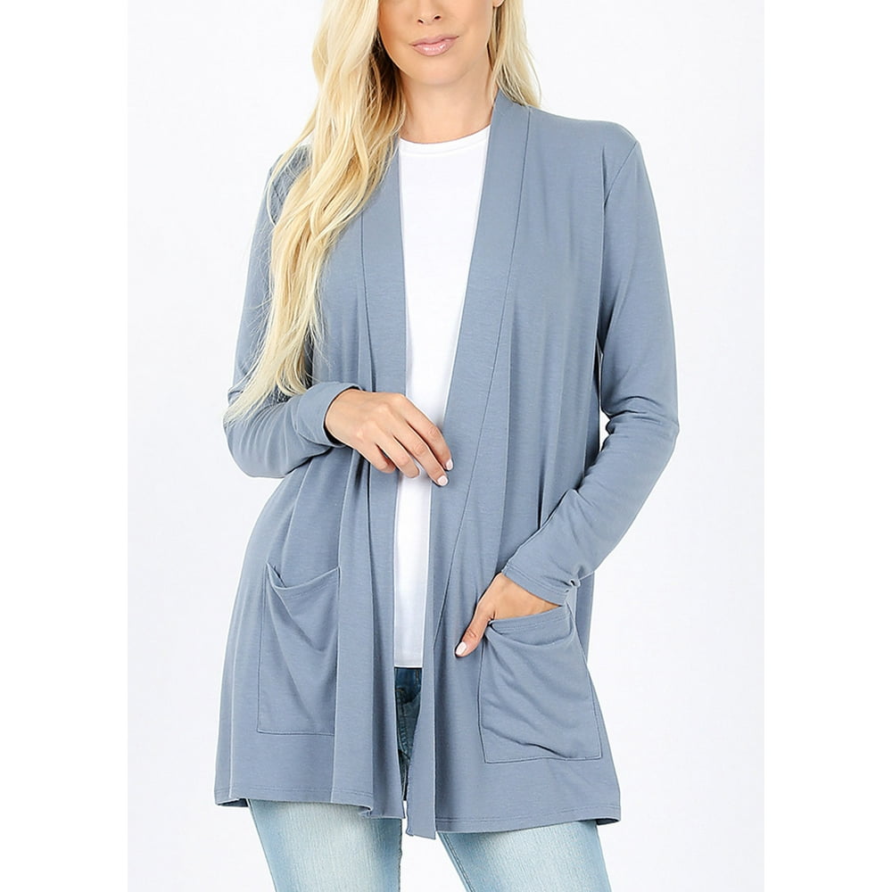 blue grey cardigan