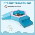 thumbnail image 3 of Costway 3 PCS Baby Foam Climbing Blocks with Ball Pit Triangle Stair 100 Ocean Balls Blue, 3 of 10