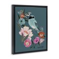 thumbnail image 3 of Stupell Industries Contemporary Blue Bird & Flowers Black Floating Frame Canvas Art, 17 x 21, by Hannah Byatt, 3 of 8
