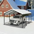 thumbnail image 2 of NETAJE 10'x15' Outdoor Heavy-Duty Metal Carport with Enhanced Base & Galvanized Steel Roof for Car, Boats and Truck, 2 of 7
