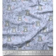 thumbnail image 1 of Soimoi Cotton Voile Fabric Floral,Heart & Bear Kids Print Fabric by The Yard 56 Inch Wide, 1 of 1