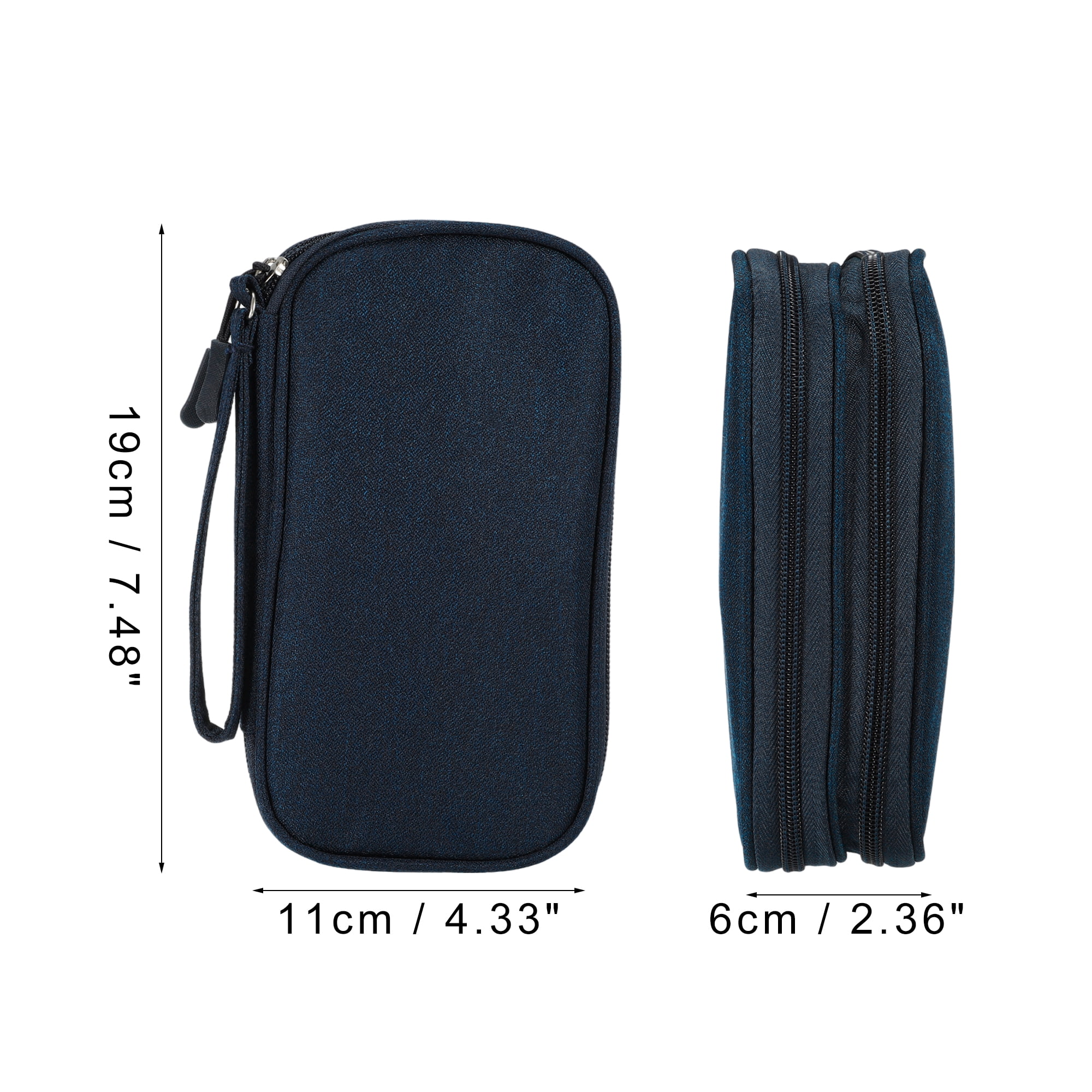 Unique Bargains Electronic Organizer Cable Double Layers Portable Pouch Green Large