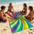 thumbnail image 1 of Aufmer Foldable Portable Printed Beach Towel High Water Absorption Fast Drying Performance For Seaside Travel Outdoor Sports Daily Wiping Use(35.43x70.86in), 1 of 7