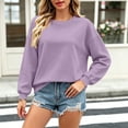thumbnail image 5 of Womens Sweatshirts No Hood Oversized Crewneck Pullover Long Sleeve Tops | Fall Sweatshirts For Women 2026 Crew Neck Hoodie Pullover Fleece Plain Comfy Cozy Casual Travel Clothes,3XL, 5 of 8